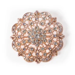 DecoStar™ Diamond Encrusted Antique Brooch - Rose Gold