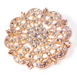 DecoStar™ Diamond Encrusted Antique Brooch - Rose Gold