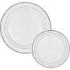 Decostar™ Disposable Deluxe Plate Set 50pc/set - Silver