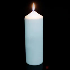 Decostar™ Dome Top Press Unscented Pillar Candle 9" - 12 Pieces - White