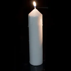 Decostar™ Dome Top Press Unscented Pillar Candle 2" x 9" - 12 Pieces - White