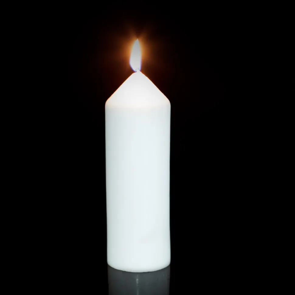 Decostar™ Dome Top Press Unscented Pillar Candle 3" x 6" - 24 Pieces - White