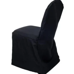 Decostar™ Economy Polyester Banquet Chair Cover - Black