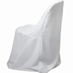 Decostar™ Economy Polyester Folding Chair Cover - White