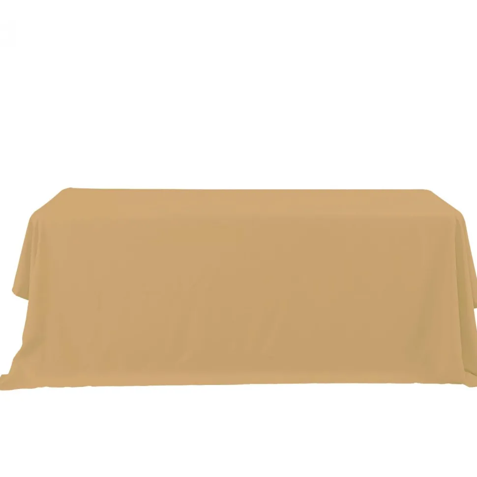 Decostar™ Economy Rectangle Polyester Table Cover 90" x 132" - Champagne