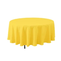 Decostar™ Economy Round Polyester Table Cover 90" - Yellow