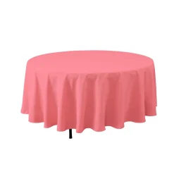 Decostar™ Economy Round Polyester Table Cover 132" - Coral