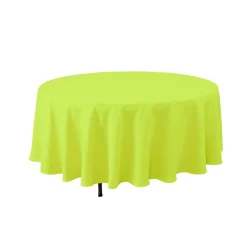 Decostar™ Economy Round Polyester Table Cover 132" - Lime Green