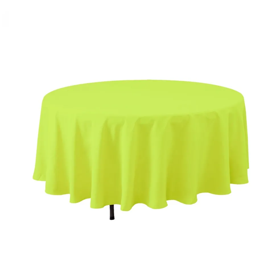 Decostar™ Economy Round Polyester Table Cover 132" - Lime Green