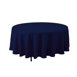Decostar™ Economy Round Polyester Table Cover 132" - Navy