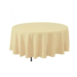 Decostar™ Economy Round Polyester Table Cover 108" - Ivory