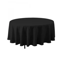 Decostar™ Economy Round Polyester Table Cover 90" - Black