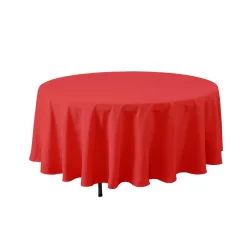 Decostar™ Economy Round Polyester Table Cover 120" - Red