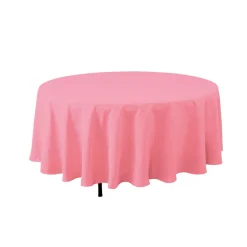 Decostar™ Economy Round Polyester Table Cover 132" - Pink