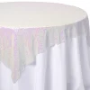 Decostar™ Economy Sequin Overlay 72" x 72" - White Iridescent