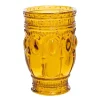 Decostar™ Embossed Glass Cup 5" 10oz 6pc/box - Amber