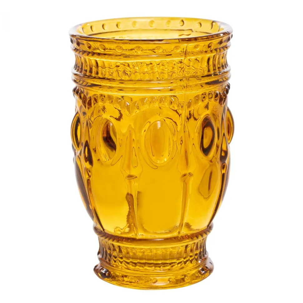 Decostar™ Embossed Glass Cup 5" 10oz 6pc/box - Amber