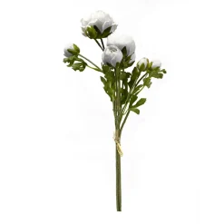 Decostar™ Faux Ranunculus Bunch 21" - White