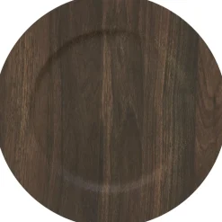 Decostar™ Faux Wood Plastic Charger Plate 13" - Brown - 24 Pieces