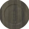 Decostar™ Faux Wood Plastic Charger Plate 13" - Stone - 24 Pieces