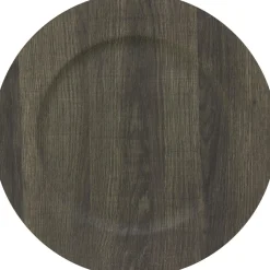 Decostar™ Faux Wood Plastic Charger Plate 13" - Stone - 24 Pieces