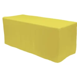 Decostar™ Fitted Polyester Rectangular Table Cover 8ft - Yellow