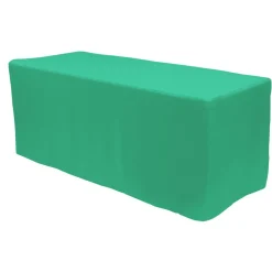 Decostar™ Fitted Polyester Rectangular Table Cover 8ft - Turquoise