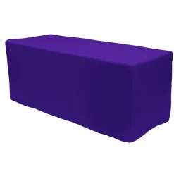 Decostar™ Fitted Polyester Rectangular Table Cover 8ft - Purple