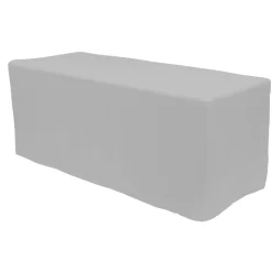 Decostar™ Fitted Polyester Rectangular Table Cover 6ft - Silver