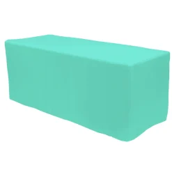 Decostar™ Fitted Polyester Rectangular Table Cover 8ft - Aqua