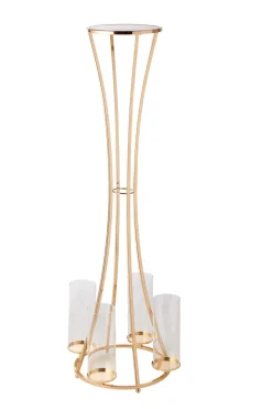 Decostar™ Floor Standing Hour Glass Metal Candle Holder 38½" - Gold