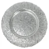 Decostar™ Floral Pattern Glass Charger Plate 13" - Silver