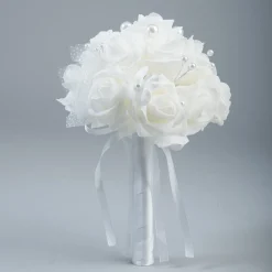 Decostar™ Foam Bouquet with Acrylic Pearls White