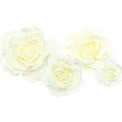 Decostar™ Foam Rose 21" 17" 14" 10" - 4pc/set - Ivory