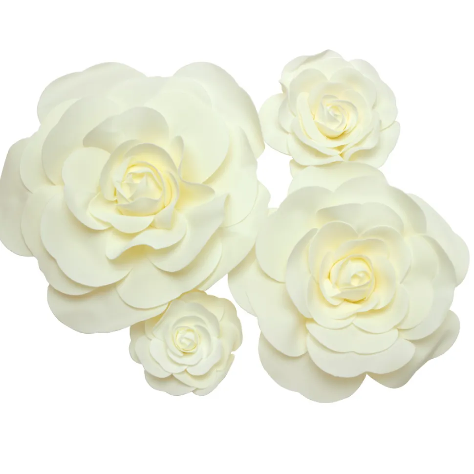 Decostar™ Foam Rose 19" 15" 10" 7½" - 4pc/set - Ivory
