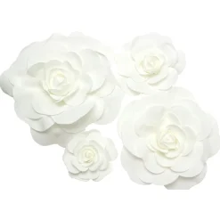 Decostar™ Foam Rose 19" 15" 10" 7½" - 4pc/set - White