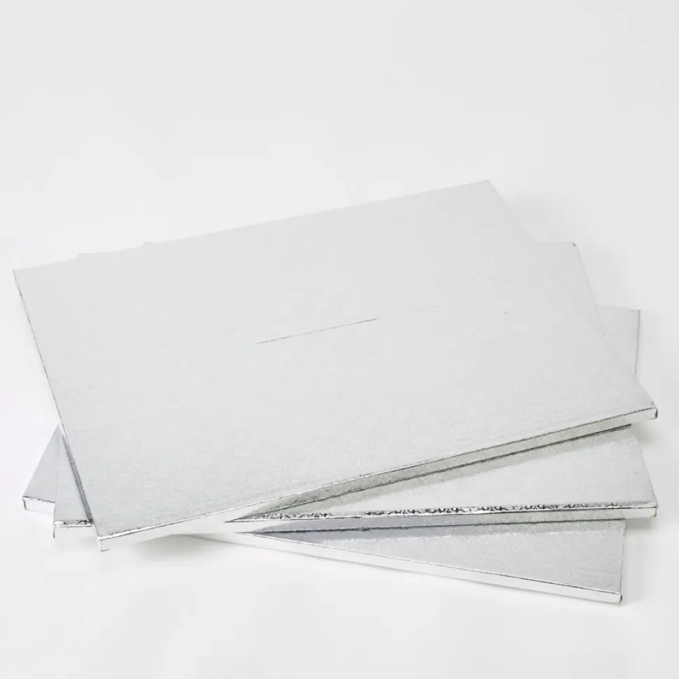 Decostar™ Foil Covered Cake Drum ¼sheet 5pc/pack - Silver