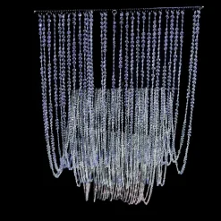 DecoStar™ 15ft. Crystal Ceiling Draping Panel w/ LED Lights - Pure White - 20" Wide