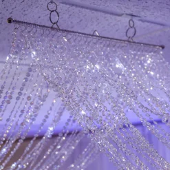 DecoStar™ 15ft. Crystal Ceiling Draping Panel w/ LED Lights - Pure White - 20