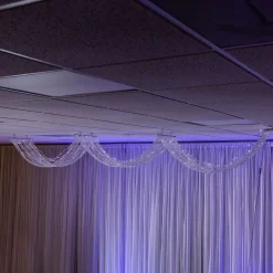 DecoStar™ 15ft. Crystal Ceiling Draping Panel w/ LED Lights - Pure White - 20