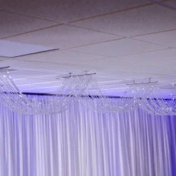 DecoStar™ 15ft. Crystal Ceiling Draping Panel w/ LED Lights - Pure White - 20