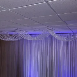 DecoStar™ 15ft. Crystal Ceiling Draping Panel w/ LED Lights - Pure White - 36" wide