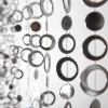 DecoStar™ 6ft "Hip Circle" Beaded Curtain in Metallic Silver