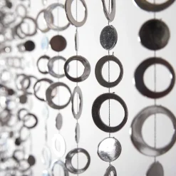 DecoStar™ 6ft "Hip Circle" Beaded Curtain in Metallic Silver