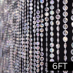 DecoStar™ 6ft. Jewel Crystal Iridescent Diamond Cut Curtain