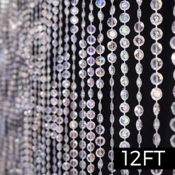 DecoStar™ 12ft. Jewel Crystal Iridescent Diamond Cut Curtain
