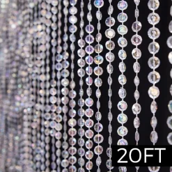 DecoStar™ 20ft. Jewel Crystal Iridescent Diamond Cut Curtain