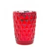 DecoStar™ 3 1/2" Glam Small Diamond Etched Mercury Glass Candle/Votive Holder - Red - 6 PACK