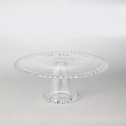 Decostar™ Glass Beaded Edge Pedestal Cake Stand 8 1/8"