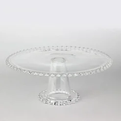 Decostar™ Glass Beaded Edge Pedestal Cake Stand 10 5/8"